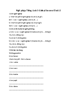 Ngữ pháp Tiếng Anh 3 Global Success Unit 12
