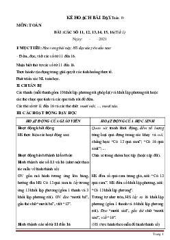 Giáo án Toán lớp 1 sách Cánh Diều tuần 19