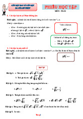 Phiếu Bài Tập Toán 9 Căn Bậc Hai Và Căn Bậc Ba Của Số Thực