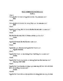 Đề trắc nghiệm tư tưởng Hồ Chí Minh