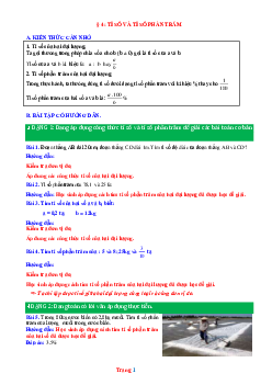 Phương pháp giải Bài 4: Tỉ số và tỉ số phần trăm Toán 6 CTST