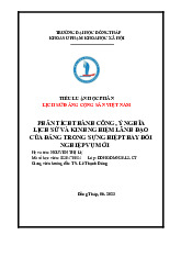 Tiểu luận: Phân tích về Đảng cộng sản Việt Nam môn Lịch sử đảng | Đại học Đồng Tháp
