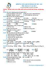 Đề kiểm tra giữa học kì 1 năm học 2025 – 2026 môn Hóa học 11 - Lần thứ 5
