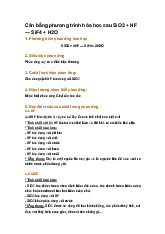 Cân bằng phương trình hóa học sau SiO2 + HF → SiF4 + H2O