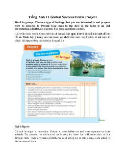 Giải Unit 6 Project | Tiếng Anh 11 Global Success