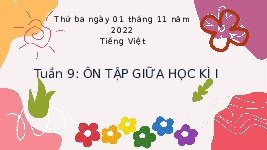 Giáo án điện tử Tiếng Việt 3 Tập 1 Kết nối tri thức: Ôn tập giữa học kì 1
