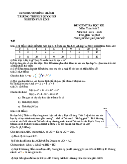 Đề kiểm tra học kỳ 2 Toán 7 năm 2019 – 2020 trường THCS Nguyễn Văn Linh – TP HCM