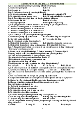 Bài tập trắc nghiệm về Vận chuyển các chất qua màng sinh chất môn Sinh học 10