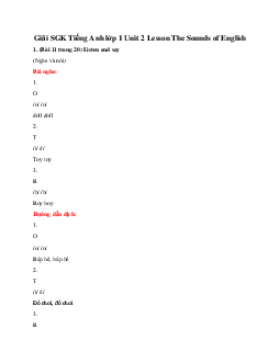 Giải Tiếng Anh lớp 1 Unit 2 Lesson The Sounds of English SGK | Explore Our World