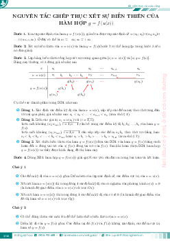 Nguyên tắc ghép trục xét sự biến thiên của hàm hợp g = f(u(x)) Toán 12