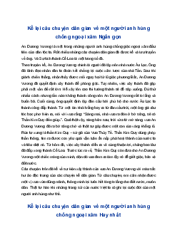 Kể lại câu chuyện dân gian về một người anh hùng chống ngoại xâm | Tập làm văn 4