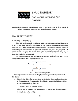 Tóm tắt lý thuyết: Các mạch phát dao động dạng sin | Kỹ thuật điện