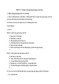 Giải Hoạt động trải nghiệm hướng nghiệp 7: Giữ gìn trường lớp gọn gàng, sạch đẹp | Cánh Diều