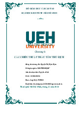 Chương 6:  Các chiến thuật thâu tóm thù địch môn Sáp nhập, mua lại và tái cấu trúc doanh nghiệp  | Trường Đại học Kinh tế Thành phố Hồ Chí Minh