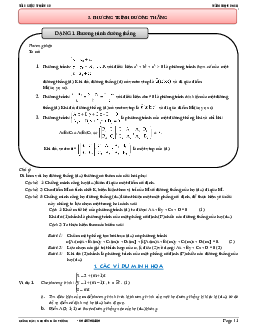 Các dạng toán phương trình đường thẳng Oxyz – Nguyễn Bảo Vương Toán 12