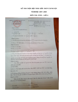 Đề thi học sinh giỏi môn Toán lớp 6 phòng GD&ĐT Như Xuân năm 2018 - 2019