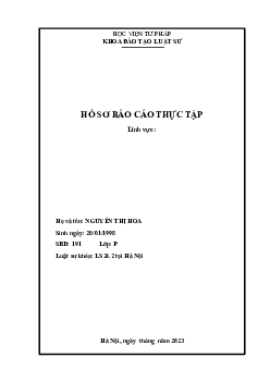 Mẫu báo cáo thực tập | Học viện Tư pháp