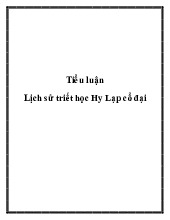 Tiểu luận Lịch sử triết học Hy Lạp cổ đại