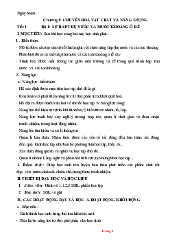 Giáo án học kỳ I môn sinh 11 công văn 5512