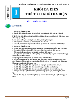 Tài liệu chuyên đề khối đa diện và thể tích khối đa diện