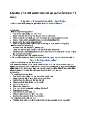 Lập dàn ý Tả một người bạn mà em quý mến lớp 5  - Tiếng việt 5