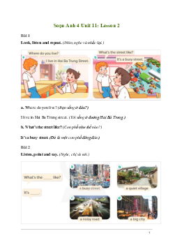 Giải Tiếng Anh lớp 4 Unit 11: Lesson 2 | Global Success