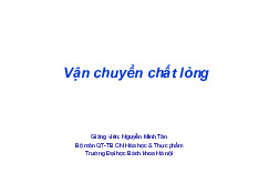 Vận chuyển chất lỏng | Bài giảng môn quá trình thiết bị | Đại học Bách khoa hà nội