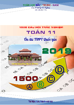 Top 1500 câu hỏi trắc nghiệm Toán 11 ôn thi THPT Quốc gia 2019 – Trần Quốc Nghĩa