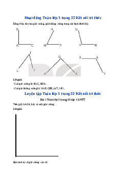 Giải SGK môn Toán 3 - Bài 18: Góc, góc vuông, góc không vuông | Kết nối tri thức