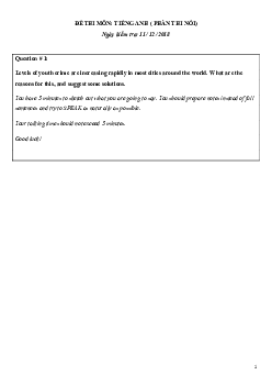 Kì thi chọn đội tuyển chính thức dự thi HSG quốc gia lớp 12 THPT Đồng Tháp năm học 2018-2019 môn thi Tiếng Anh