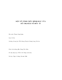 Một số tính chất hình học của đồ thị hàm số hữu tỉ – Phạm Tùng Quân