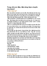 Trong nồi cơm điện, điện năng được chuyển hóa thành?