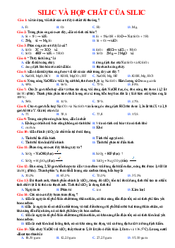 Bài tập trắc nghiệm silic và hợp chất của silic (có đáp án )