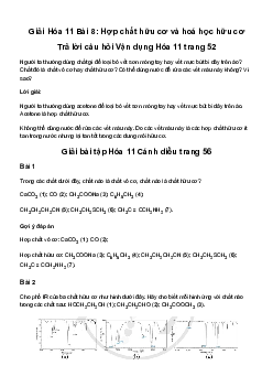 Bài 8: Hợp chất hữu cơ và hoá học hữu cơ | Giải Hoá 11 Cánh diều