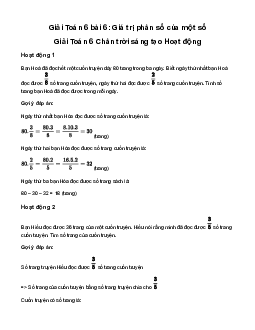 Giải Toán 6 Bài 6: Giá trị phân số của một số sách Chân Trời Sáng Tạo