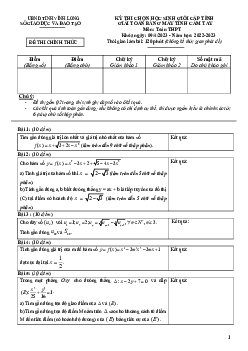 Đề học sinh giỏi MTCT Toán THPT năm 2022 – 2023 sở GD&ĐT Vĩnh Long