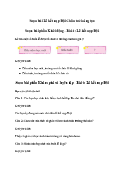 Soạn bài Lễ kết nạp Đội trang 63 | Tiếng việt 3 Chân trời sáng tạo