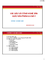 Chương 1 Vật liệu da giầy - Bài giảng môn Công nghệ vật liệu | Trường Cao đẳng Công nghệ Và Quản trị Sonadezi