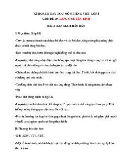 Chủ đề 30: Làng quê yên bình | Bài 2 | Giáo án Tiếng Việt 1 bộ sách Chân trời sáng tạo