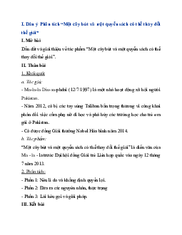 Phân tích “Một cây bút và một quyển sách có thể thay đổi thế giới” | Văn mẫu 11 Chân trời sáng tạo