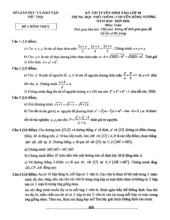 Đề tuyển sinh lớp 10 môn Toán năm 2025 – 2026 trường chuyên Hùng Vương – Phú Thọ