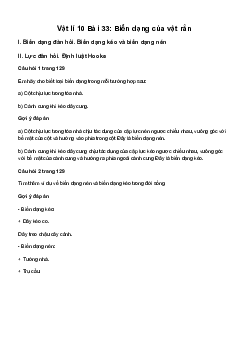 Giải Vật lí 10 Bài 33: Biến dạng của vật rắn | Kết Nối Tri Thức