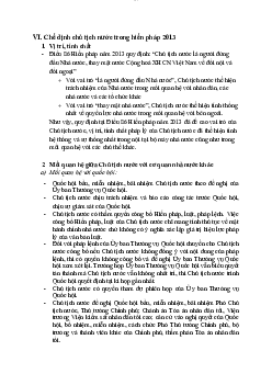 Chế định chủ tịch nước trong Hiến pháp 2013 | Pháp luật đại cương | Đại học Thương mại