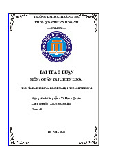 Phân Tích Chiến Lược Doanh Nghiệp The Coffee House | Bài thảo luận quản trị chiến lược