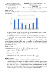 Đề khảo sát Toán 9 lần 1 năm 2024 – 2025 phòng GD&ĐT Nam Từ Liêm – Hà Nội