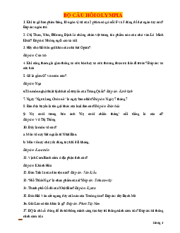 Bộ câu hỏi đường lên đỉnh olympia (có đáp án)