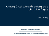 Chương 0. Đại cương về phương pháp phân tích công cụ | Bài giảng môn Phân tích bằng công cụ | Đại học Bách khoa hà nội
