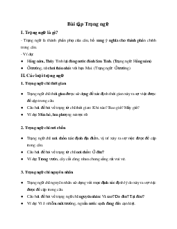 Bài tập Trạng ngữ | Kết nối tri thức