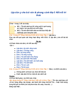 Giải SGK Tiếng Việt 5 trang 67 Bài 13: Lập dàn ý cho bài văn tả phong cảnh - Kết nối tri thức (Tập 1)