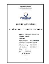 Giới tính - bình đẳng giới | Bài tiểu luận cuối kì học phần Kỹ năng giao tiếp và làm việc nhóm | Trường Đại học Phenikaa